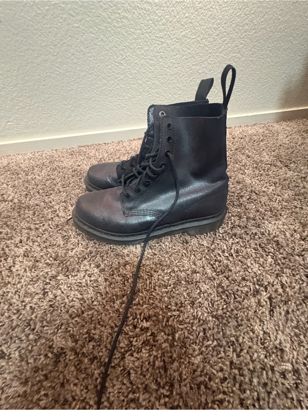 Dr. Martens Black Leather Lace-Up Combat Boots
